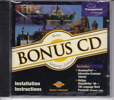 Vintage Transparent Language Bonus CD Language Software (PC, 1998) *BRAND NEW* - Image 1 of 2