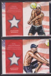2012 TOPPS OLYMPIC TODD ROGERS / PHIL DALHAUSSER RELIC CARD LOT BEACH VOLLEYBALL - Picture 1 of 1