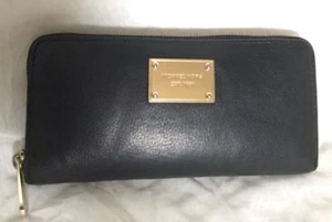 Large MICHAEL KORS Black Leather Wallet - Picture 1 of 11