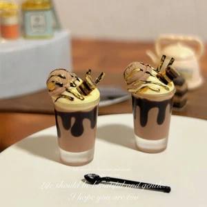 2PC 1/6 Scale Dollhouse Miniatures Mini Food Drinks Mocha Coffee Cup Accessories - Picture 1 of 9