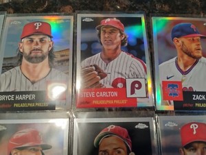 2022 Topps Platinum Anniversary Steve Carlton Refractor Phillies Bryce Harper