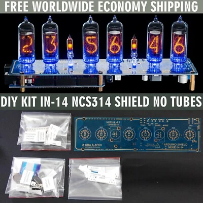 KIT Nixie Tubes Clock IN-14 Arduino Shield NCS314  [NO TUBES] FREE SHIPPING - Image 1 of 4