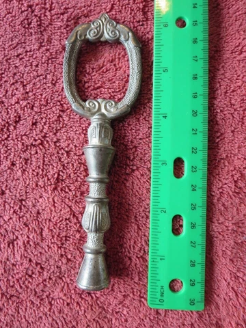 Vintage Silverplate Brass Finial lamp chandelier part Ornate shape 6" L Antique Cover