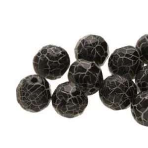 Matubo 6 mm, IONIC Jet/Blanco, 1 agujero, checo, 25 cuentas, (6ion2) - Imagen 1 de 1