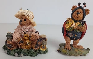 Boyds Bears Lot of 2 Figurines Bailey Honey Tweedle Bedeedle Flowers Ladybug Bee - Picture 1 of 8