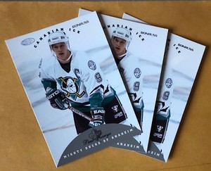 PAUL KARIYA,'96-'97 DONRUSS "CANADIAN ICE", LOT OF {3},IN EXCELLENT CONDITION