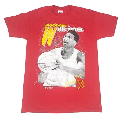 Camiseta de basquete Dominique Wilkins Vitnage Atlanta Hawks vermelha iniciante média - Imagem 1 de 4