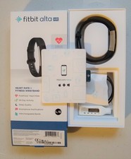 Fitbit Alta HR Smart Fitness Activity Tracker, Silver / Black, Large (fb406bks)