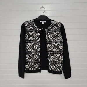Brooks Brothers Fleece Merino Wool Girls Sz XL Fair Isle Nordic Cardigan Sweater - Picture 1 of 8