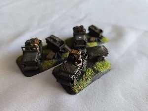 3 X Flames Of War Willys MB-T & Bantam T-3 Trailers Painted - Picture 1 of 5