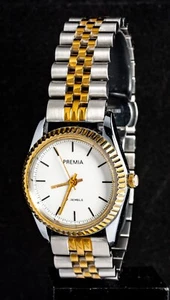 Montre homme Premia bicolore à remontage manuel (vintage)-- Fonctionne, boîtier Ø36 mm - Photo 1/8