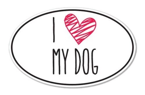 I Love My Dog Oval Vinyl Sticker - SELECT SIZE - Image 1 of 1