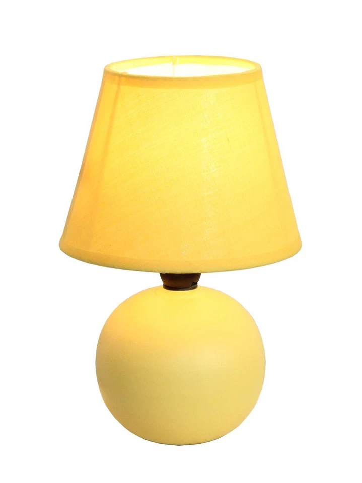 Simple Designs Lt2008-ylw Mini Ceramic Globe Table Lamp Yellow