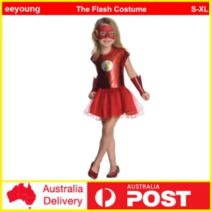 Girls The Flash Cosplay Costume Dress Kids Superhero Book Week Fancy Dress up - Picture 1 of 7