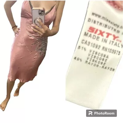 Vestido Miss Sixty Midi de seda tamanho P/M Miss60 Itália - Imagem 1 de 4