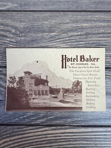 Vintage Hotel Bäcker Postkarte St. Charles IL Standard 4x6 Zoll historische Sammlung - Bild 1 von 3