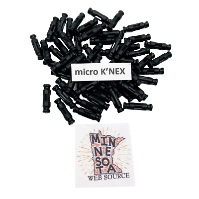 100 MICRO Knex Black Rods 0.5" - K'nex Small Tiny Mini Replacement Parts - Image 1 of 2
