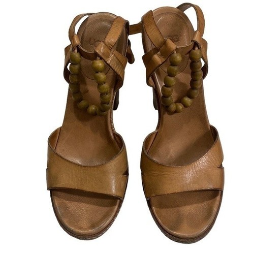 Sandalo UGG Nima pelle cinturino plateau tacco donna 8 boho retrò marrone Y2K party