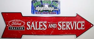 ford Tractor sales & service parking sign arrow tag vintage genuine parts metal - Picture 1 of 1