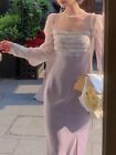 2023 Spring Women Fashion Elegant Puff-Sleeve Midi Corset Dresses Evening Prom