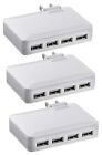 3-PAK NEW Insignia 4-Port USB Wall Charger 4.2A 21W White Universal Folding Plug