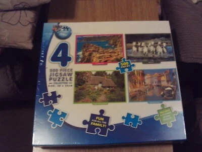 МИР ГОЛОВОЛОМОК - 4 x 500 шт. КОЛЛЕКЦИЯ ПАЗЛОВ - новая, бесплатная доставка p=p - Изображение 1 из 2