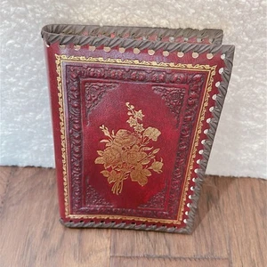 Eccolo geprägtes Kunstleder Gold Rosen Journal nachfüllbar Italy Made 8x5,5 - Bild 1 von 11