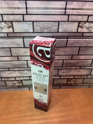 US Art Supply 24pc Oil & Acrylic Paint Long Handle Brush Set FREE Canvas Roll-Up - Image 1 of 2