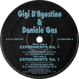 Gigi D'Agostino & Daniele Gas - Experiments Vol. 1 (12", Maxi) 1994 (VG|VG) - Picture 1 of 2
