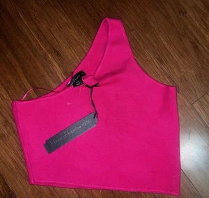 NWT Women's House of Harlow 1960 Luxe Essential Cropped Top Pink Medium $70 MSRP - Picture 1 of 5