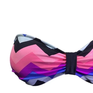 PINK by VS Swim SZ M Bikini Zig Zag Padded Bandeau Geometric Top - Picture 1 of 8
