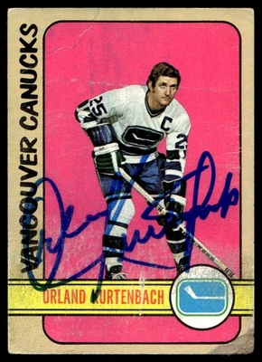 1972-73 Topps #46 Orland Kurtenbach Vancouver Canucks SIGNED AUTO NO RESERVE! - Image 1 of 2