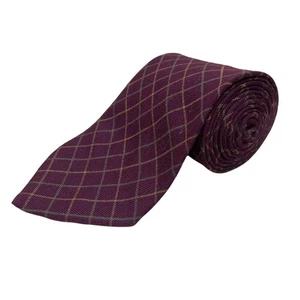 Vintage Brooks Brothers Herren Burgunderrot Wolle Kariert Krawatte - Bild 1 von 7