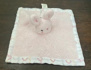 Parents Choice Pink Bunny Rabbit Plush Security Blanket Lovey Satin Rainbow - Picture 1 of 6