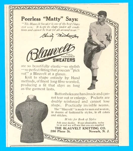 1913 Christy Mathewson baseball pitcher NY Giants MLB antique print ad 1913 - Picture 1 of 5