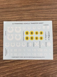 Warhammer 40k Small Transfer Sheet - Picture 1 of 1
