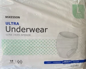 McKesson Ultra Pull up Underwear Heavy Absorbency 18 Pack Sz L Waist 44-58" - Picture 1 of 5