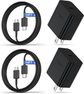 2Pack 45W Super Fast Charger with Type C Cable 10ft, USB C Wall Charging Bloc... - Bild 1 von 7