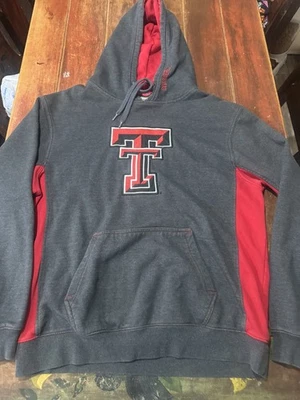 COLOSSEUM TEXAS TECH Size XL GRAY RED EMBROIDERED PULLOVER HOODIE Mens Red Raide - Image 1 of 4