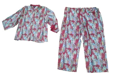 NATORI Red Dynasty Asian People Print Pajama Lounge Set - Women's Size XXL - Image 1 of 4