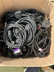 Job Lot of 12 x Clover Leaf Lead Laptop Power Cable UK Plug Mix Length & Brands - Picture 1 of 4