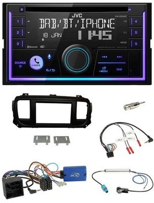 JVC Lenkrad USB 2DIN DAB Bluetooth CD Autoradio für Citroen Spacetourer Jumpy oh - Bild 1 von 4
