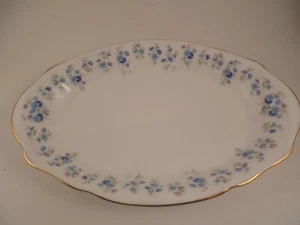 Bandeja Royal Albert Memory Lane Relish porcelana de hueso flores azules ramitas - Imagen 1 de 5