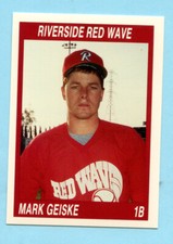 1990 California League Cards  # 10 Mark Geiske - Riverside Red Wave