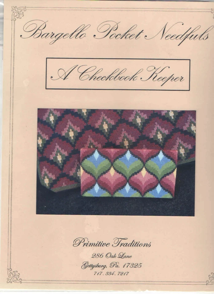 A Checkbook Keeper - Bargello Pocket Needfuls - Primitive Traditions - New Chart - Image 1 of 1