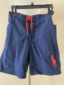 NWT Ralph Lauren Boys Navy Big Pony Swim Trunk Shorts Sz. 5 - Picture 1 of 3