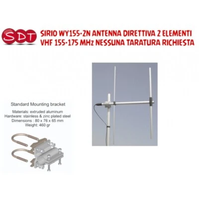 SIRIO WY155-2N ANTENNA DIRETTIVA 2 ELEMENTI YAGI VHF 155-175 MHz NESSUNA TARATUR