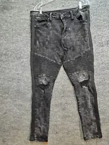 Jeans Rue 21 neri super skinny flex 36x32 effetto invecchiato - Foto 1 di 5