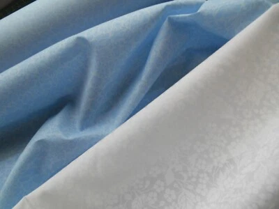 LIBERTY TANA LAWN FABRIC - NEW - PIGMENT PRINT - 100% COTTON - WHITE,  SKY BLUE - image 1 of 3