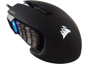 Corsair SCIMITAR RGB ELITE CH-9304211-NA Black 17 Buttons 1 x Wheel USB 2.0 Type - Picture 1 of 12